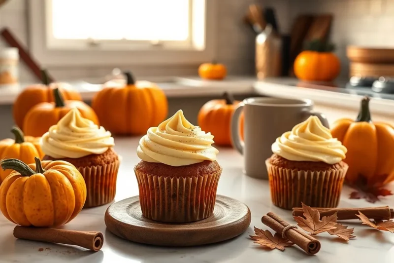 Pumpkin Spice Cupcakes with Maple Cream Cheese Frosting Recipe