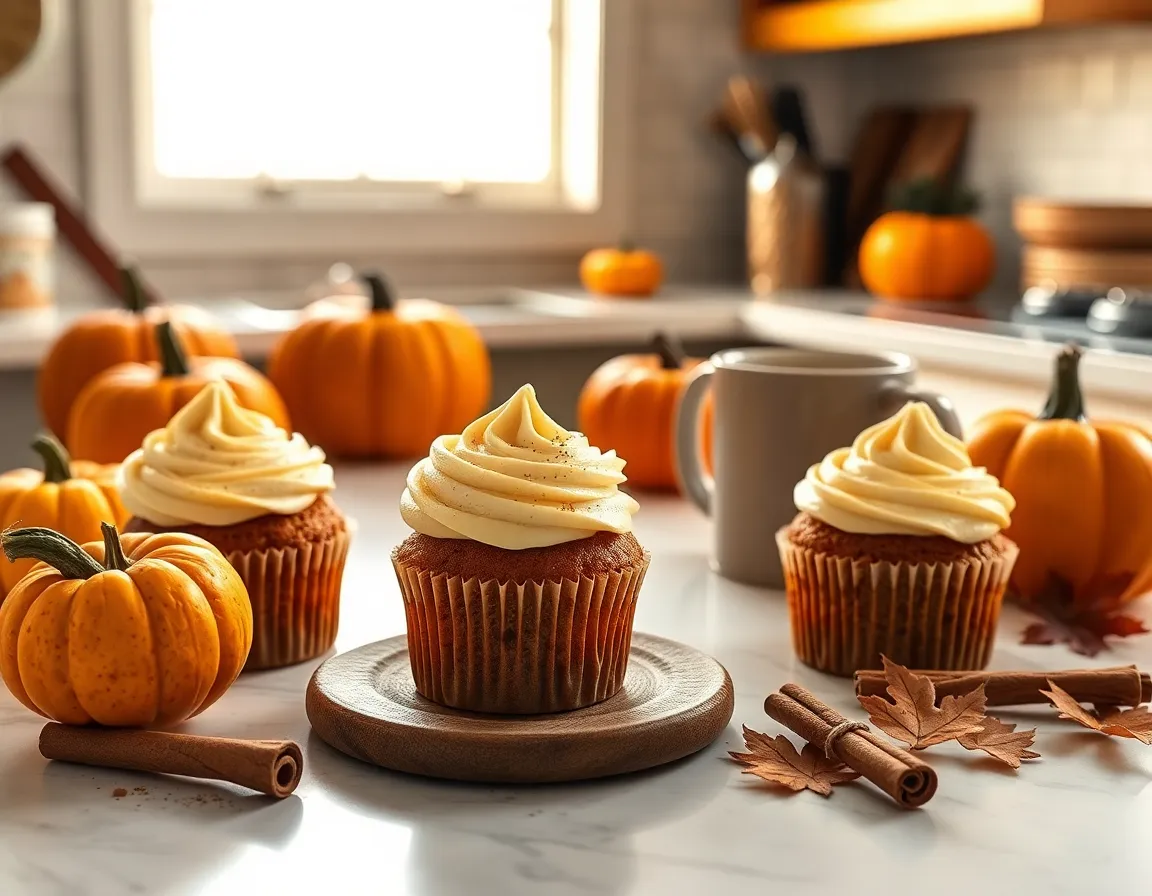 Pumpkin Spice Cupcakes with Maple Cream Cheese Frosting