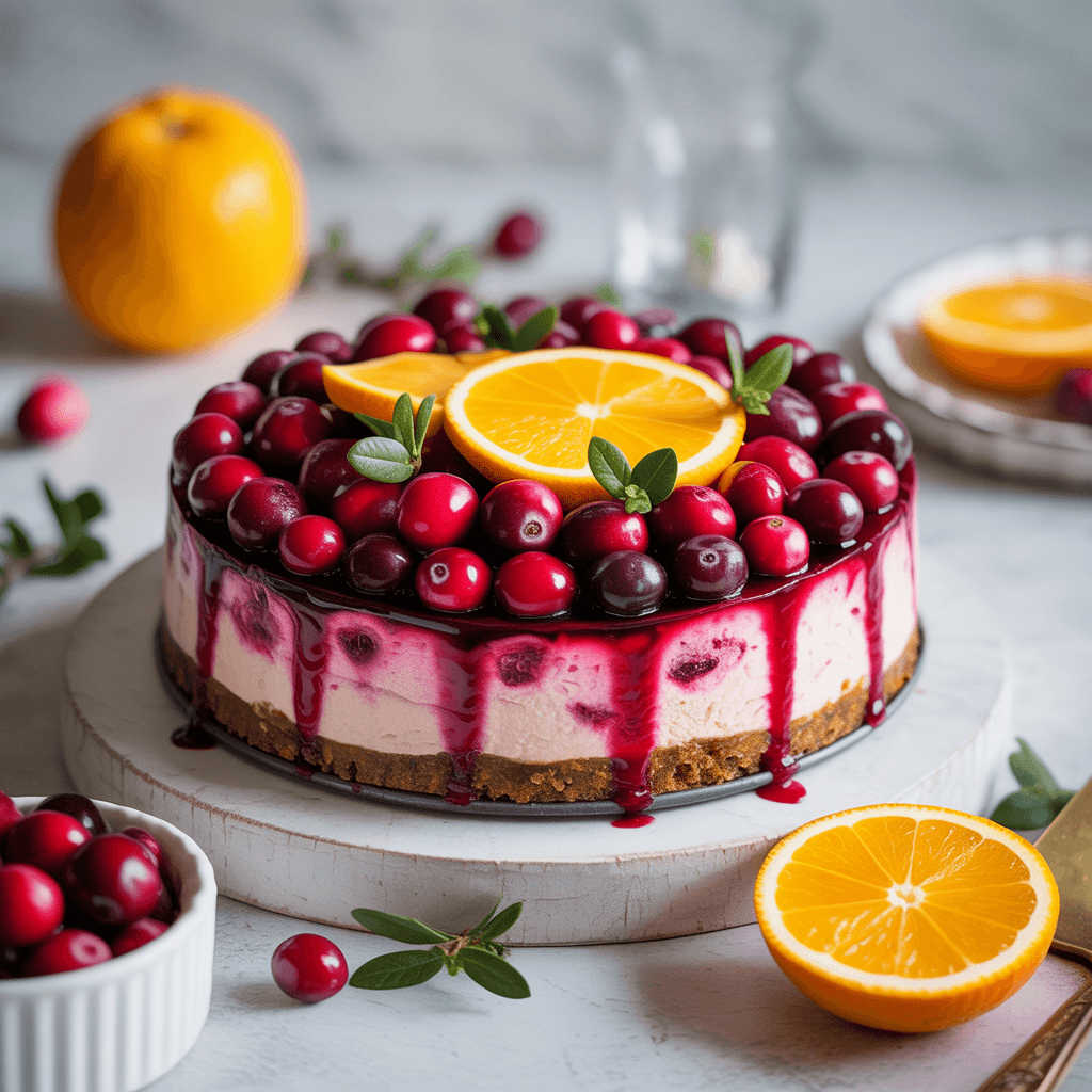 Low Carb Cranberry Orange Cheesecake
