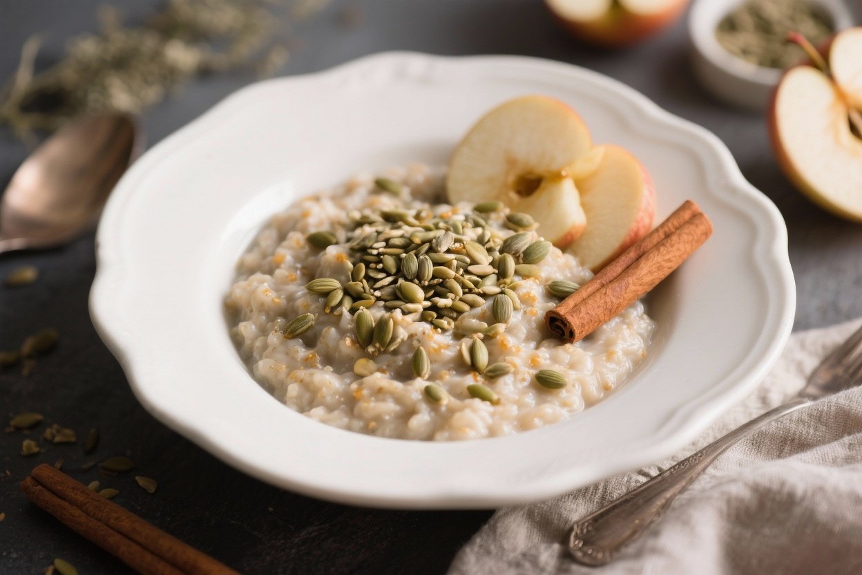 Apple Cinnamon Keto Porridge With Hemp Seeds