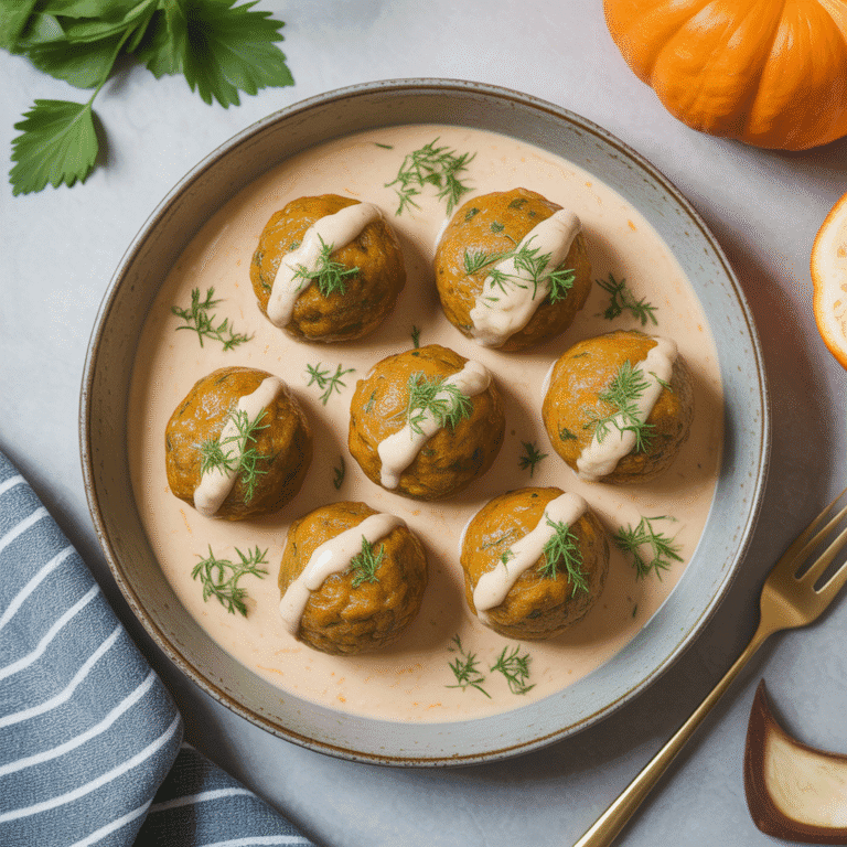 Low Carb Pumpkin Meatballs in Cream Sauce