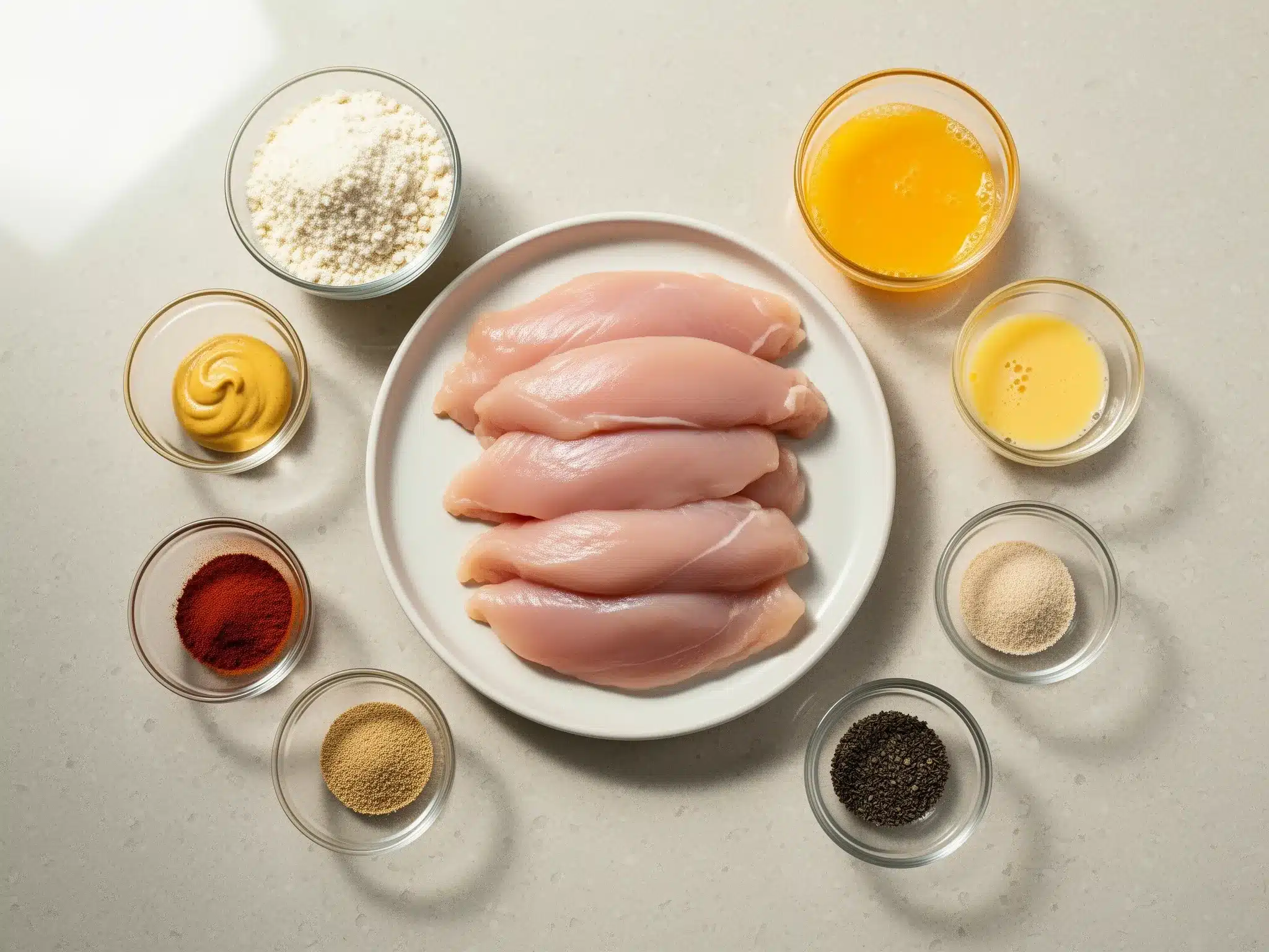 Ingredients for almond flour Air Fryer Keto Chicken Tenders