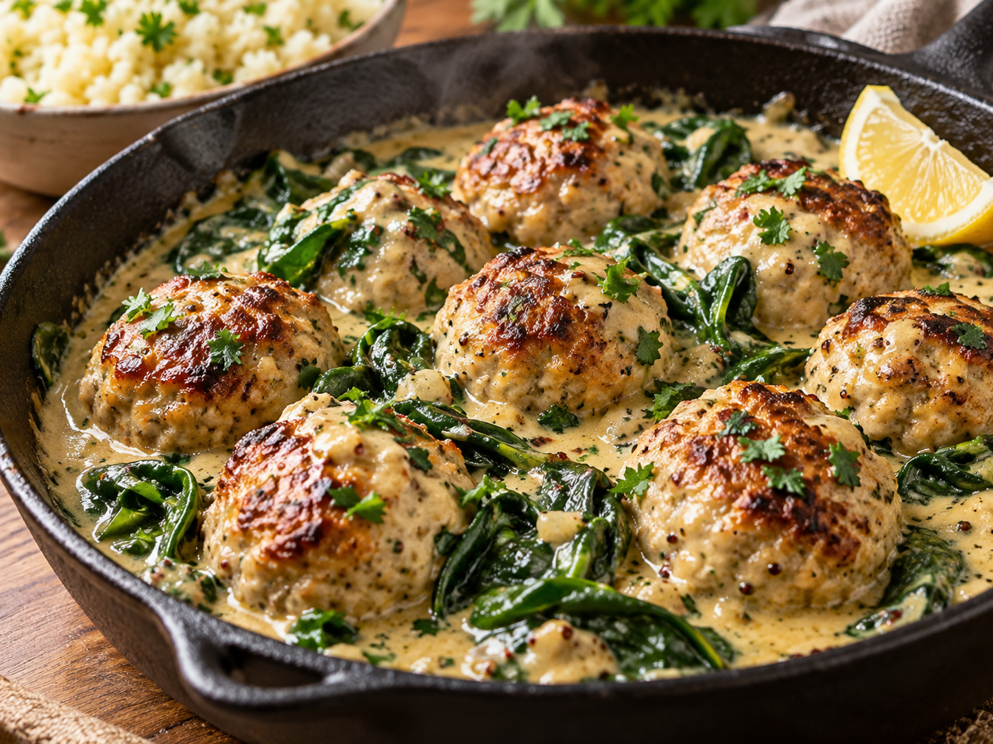 Keto Creamy Dijon Chicken Meatballs